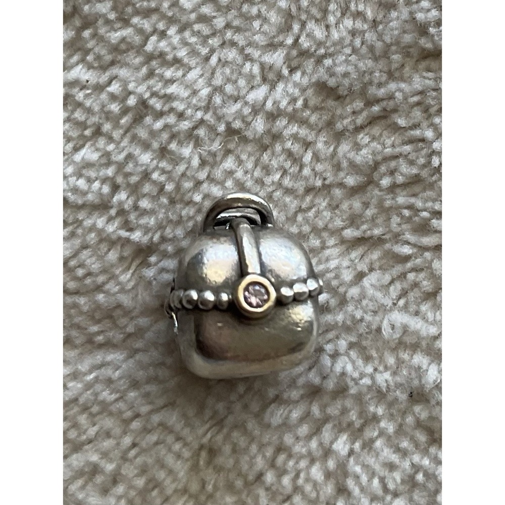 retired sterling silver ALE 925 Pandora "Purse" clip charm - Picture 8 of 8